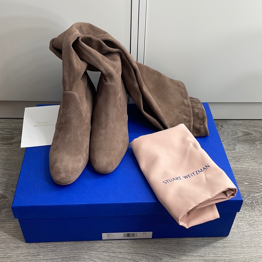 Stuart Weitzman Over Knee Boot Genna 60 Taupe size 7